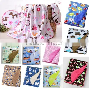 Double Polar Fleece Blanket Baby Blanket Gift Set Many Designs You Can Choose thumbnail-2