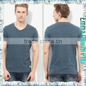 Wholesale Men's High Qualityn V Neck Combed Cotto Tee Shirts thumbnail-3