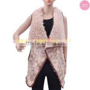 Stocked Extended Sizing Sherpa Leather Vest thumbnail-1