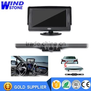 4.3 LCD Rear View Monitor License Plate Car Rear Backup Camera and Monitor Kit For Car,Universal Waterproof Rear-view thumbnail-1