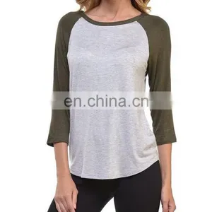 Girl New Raglan Sleeve Baseball Plain Team Sports T-Shirt thumbnail-4