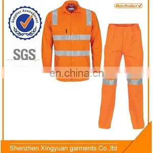 Hot Sale Safety Workwear Suits Orange Work Shirts Reflective Work Pants for Men thumbnail-1
