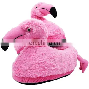 Pretty Pink Plush Stuffed Flamingo Shoes Custom Cute LED Night Light Soft Plush Flamingo Slippers thumbnail-5