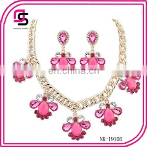 Beautiful Style Flower Necklace Earring Jewelry Sets 2015 thumbnail-1