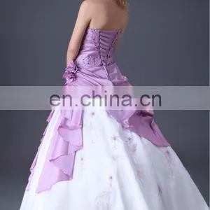 Grace Karin Long Strapless Purple and White Burgundy Quinceanera Dresses Cheap CL2519 thumbnail-4