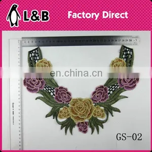 XY-05 Embroiderychemical Lace Collar,colorful Neckline Applique Rose Collars High-fashion Lace Collar Wholesale thumbnail-3