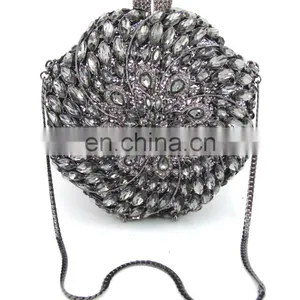 Black Elegant Rhinestone Box Clutch Evening Bags Wedding Bridal Bags thumbnail-2