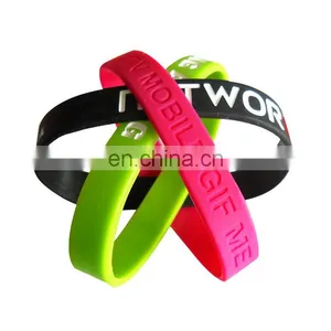 Popular Custom Made Embossed With Color Silicone Wristbands thumbnail-5