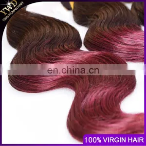 New Products Ombre Peruvian Virgin Hair Red Ombre Peruvian Hair Burgundy Hair Body Wave Wavy 3pcs Lot 1B Red 3Pcs Lot thumbnail-3