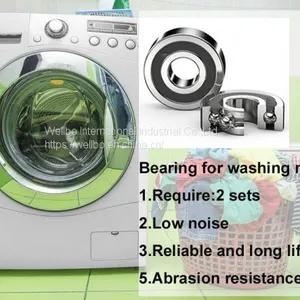 Bearing for Washing Machine Dryer 6207 ZZ Low Noise C3 HG03 Grease 40~+180℃ thumbnail-1