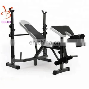 Adjustable Squat Rack With Weightlifting Bench Press thumbnail-2