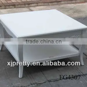 High Quality Modern White Square Wood Coffe Table Living Room Furniture thumbnail-1