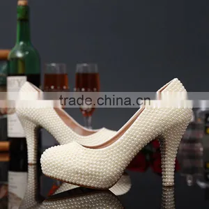 C71583A High Heel White Beautiful Wedding Party Shoes thumbnail-1