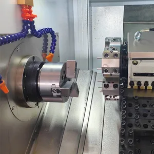Hot Selling Metal Automatic Hydraulic Power Slant Bed Lathe CNC Machine With Bar Feeder thumbnail-3