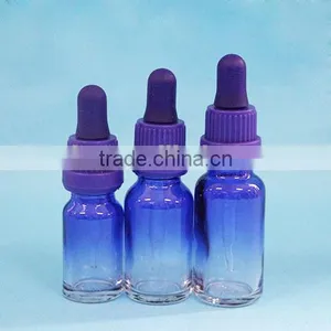 30ml Surface Printed Glass Bottle, Spraying Blue Glass Bottle, Essential Oil Blue Glass Dropper Bottle thumbnail-3