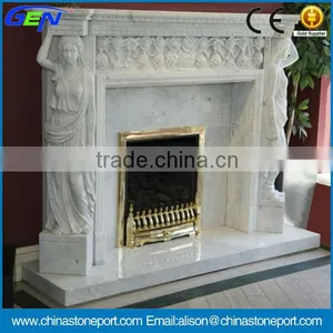 Antique White Royal Marble Fireplace thumbnail-1