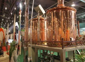 Red Copper Clad Craft Beer Brewing System - 300L 500L 1000L Commercial Brewery Machine thumbnail-2