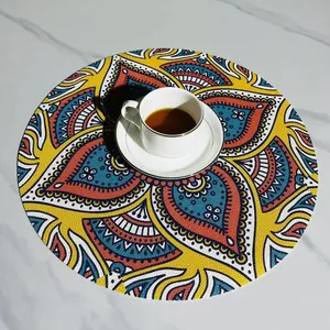 Faux Leather Placemats Set of 6 Waterproof Wipe Clean Heat Resistant Non-Slip Dining Table Mats for Home Kitchen Restaurant thumbnail-4