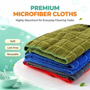 OEM ODM Microfiber Cleaning Towels Assorted Bright Color Lint‑Free Absorbent Cloths for Household Car Cleaning Bulk Supply thumbnail-4