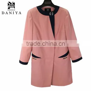 YMYD-7720 New Fashion Spring Autumn Women Trench Coat Long Outwear Plus Size Waist Clothing Factories In China Women Spring Coat thumbnail-1