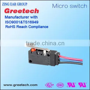 Wire Leads Plastic Pin Plunger Automotive Spdt Snap Action Vs10n051c2 Electronic V4ncs Button Electric Micro Switch thumbnail-1