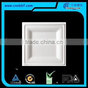 Sugarcane Bagasse Pulp Moulded Fiber Square Plate With 3 Size Quality Choice thumbnail-1