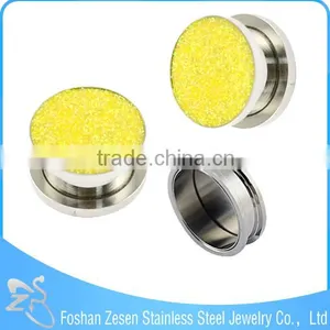 Surgical Steel Body Piercing Jewelry Glitter Powder Eyelets Ear Tunnels thumbnail-4