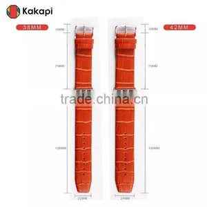 Kakapi One Buckle Leather Watch Band Wrist Strap With Watchband Converter For 38MM Apple Watch MT-3910 thumbnail-4