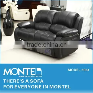 Black Modern Leather Recliner Sofa Set thumbnail-1