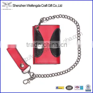 Top Grade Real Leather Tri-Fold Chain Wallet Designer Wallet Chains thumbnail-1
