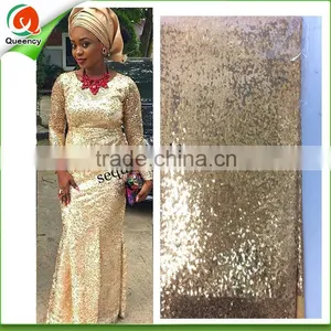 High Quality Spangle Fabric Red Sequin Fabric for Party Dress NQ070-12 thumbnail-1