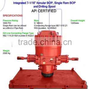 Drilltech 7 1/16"-3000psi BOP for Workover Rig thumbnail-6