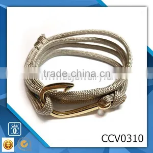 2016 Trending Products Fashion Four Wraps Paracord Fish Hook Bracelet OEM Quality Choice thumbnail-1