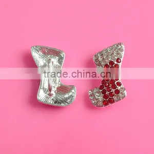 Stock 20*12 mm Rhinestone Christmas Stocking Button Slider for Ribbon 3/8" Hair Bow Center(BTN-5392) thumbnail-1