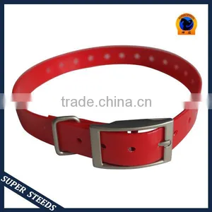 French TPU Dog Collar in Blaze Orange Adjustable thumbnail-2