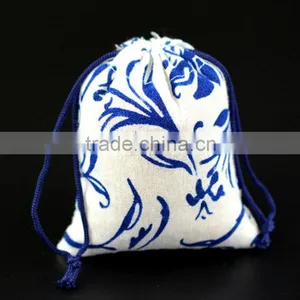 Blue and White Porcelain Small Drawstring Jute Bag China Supplier Supplier's Choice thumbnail-3