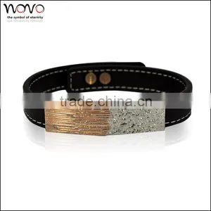 Dongguan Jewelry Factory Stainless Steel Male Leather Braceletmen Fashion Bracelet thumbnail-1