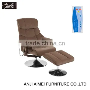 First Touch Fabric Recliner Chair With Chrome Base/ Massager AM-050T thumbnail-1