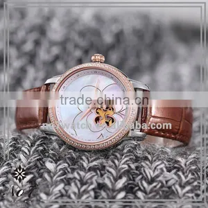 3-hand Transparent Back Ladies Flower Mechanical Watch thumbnail-2
