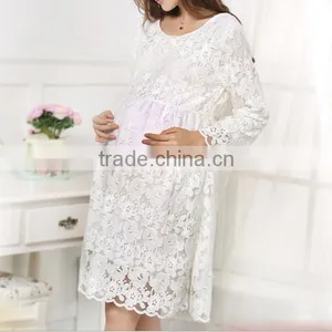 D82522f 2016 Wholesale Korean Long Sleeve Lace Pregnant Women Dresses thumbnail-1