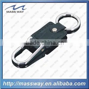 Customized Novelty Blank Custom Metal Black Leather Key Chain thumbnail-1