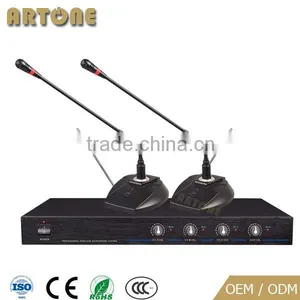 CMS-V104 Professional Conference System Dynamic 3.5mm Jack 4 Channel VHF Desktop Wireless Microphone thumbnail-1