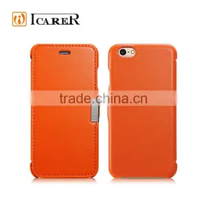ICARER High Quality Luxury Genuine Leather Side Open Case for IPhone 6/6S thumbnail-3