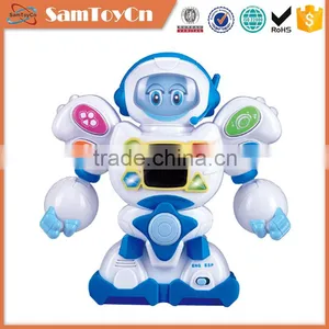 English and Spanish Battery Operated Kids Robot Toys With Light and Music thumbnail-1