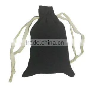 Black Canvas Gift Drawsting Candy Bag thumbnail-1