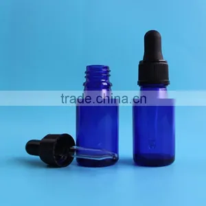 Latest Design Popular Design 15ml 1/2 oz Blue Glass Essential Oil Bottle With Dropper thumbnail-3