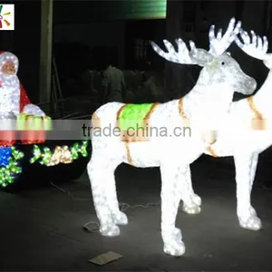 Christmas Moose Car Santa in Car Christmas Decoration Santa Sleigh Decoration Light Christmas Light With Santa and Reindeer thumbnail-5