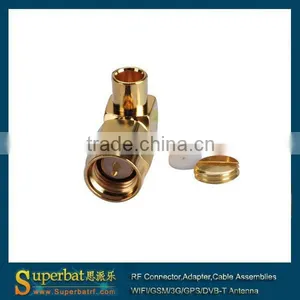 Antenna 3g Connector Sma SMA Solder Plug Right Angle Connector For .141'' Cable thumbnail-2
