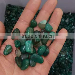 Wholesale Natural Crystal Gravel Green Agate Crushed Tumbled Stone for Home Decor thumbnail-1