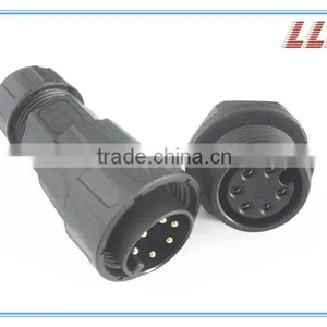 6 Poles 20A Female Panel Mount Socket With Male Cable Connector thumbnail-2